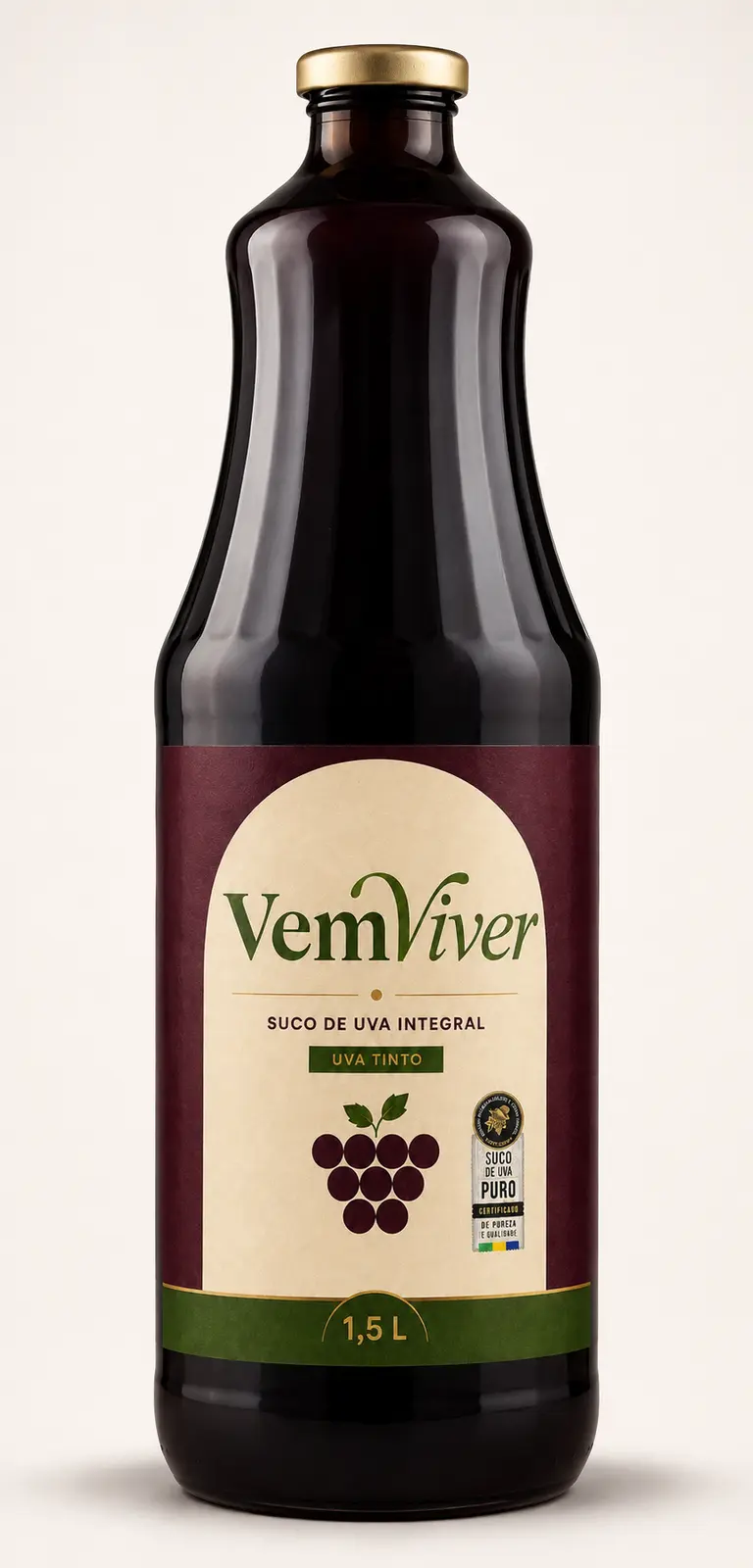 Uva Tinto Vem Viver, embalagem conceitual de 1,5 litro