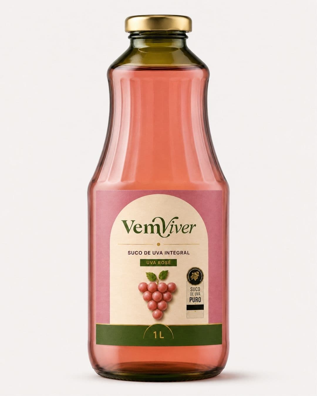 Uva Rosé Vem Viver, mockup atual de 1 litro