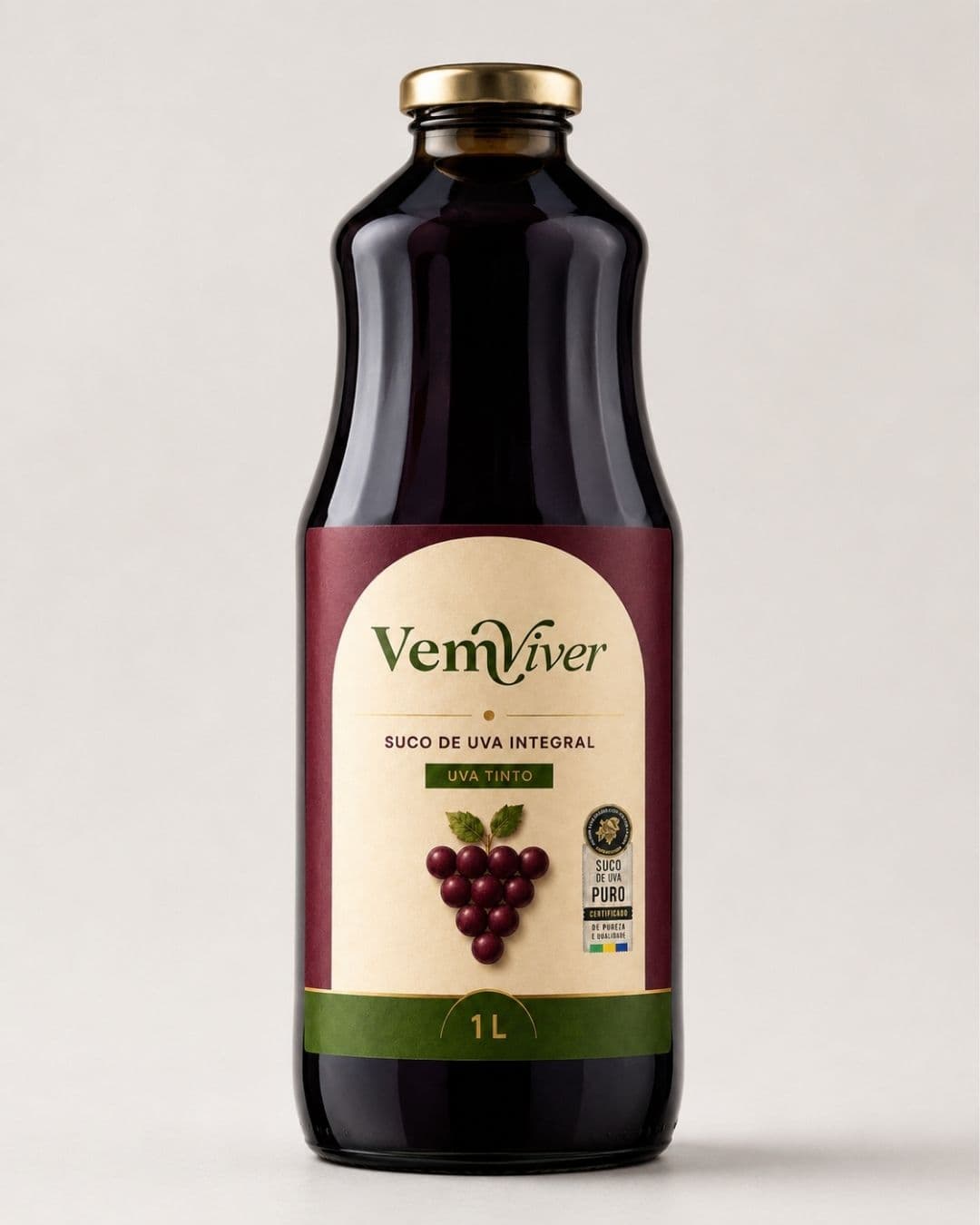 Uva Tinto Vem Viver, mockup atual de 1 litro